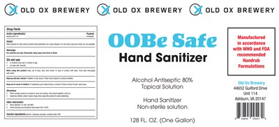 128 Fl. Oz. Label (Oobe Safe   Gallon   80 Per Cent)